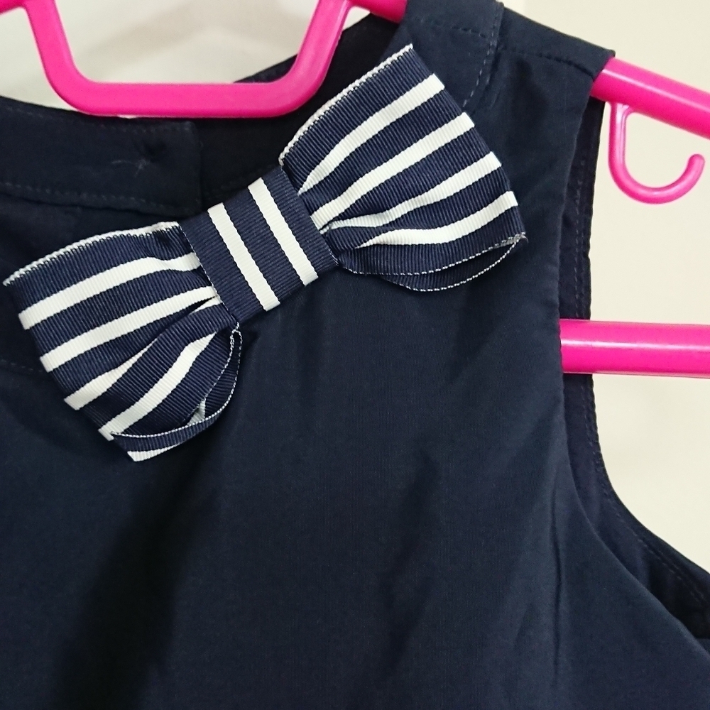 Janie and Jack Navy Blue Sailboat Print Kids Dress size 12-18M - Picture 3 of 11